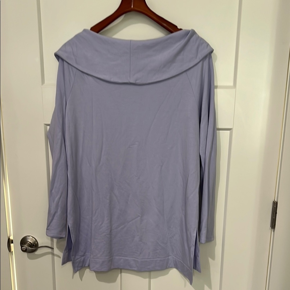NWT Chicos Boatneck Relaxed 3/4 Sleeve Tunic Sz 1 or 8/10 - Picture 4 of 8